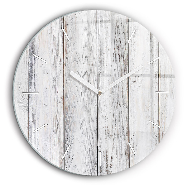 Horloge ronde en verre 60 cm Planches peintes