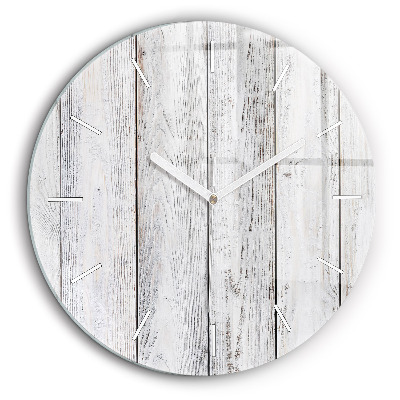 Horloge ronde en verre 60 cm Planches peintes
