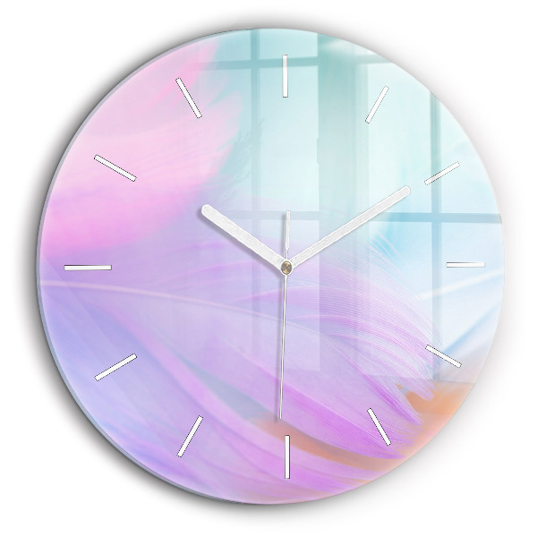 Horloge ronde 60 cm Plumes colorées