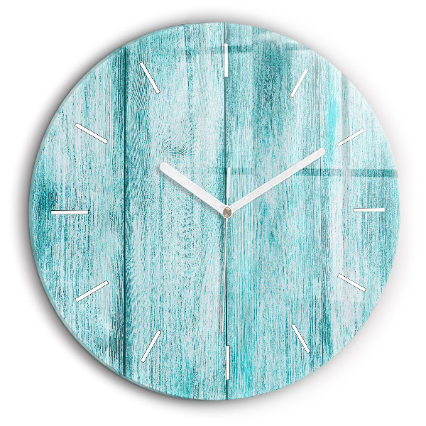 Horloge ronde murale 60 cm Vieux bois bleu