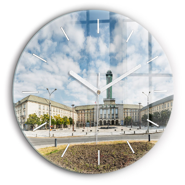 Horloge ronde murale 60 cm Panorama d'Ostrava