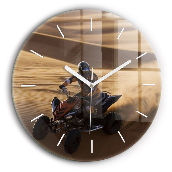 Horloge ronde murale 60 cm Quad dans le désert