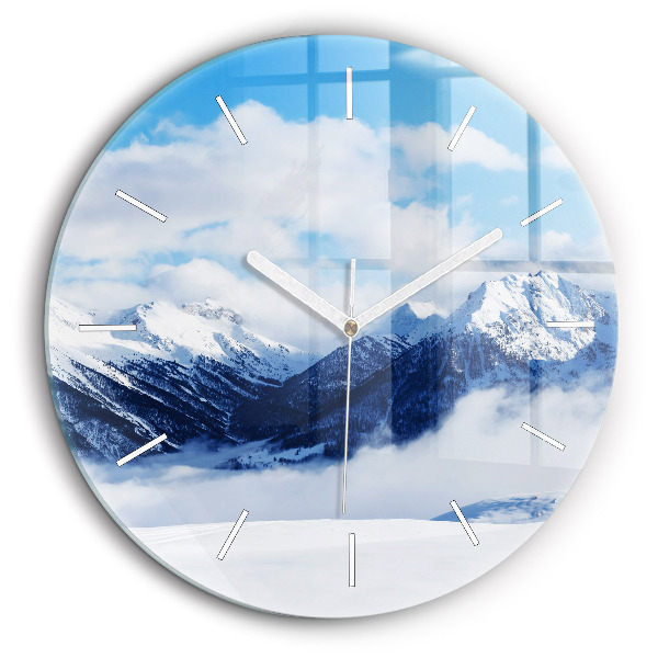 Horloge ronde 60 cm Panorama de montagnes