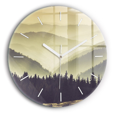 Horloge ronde murale 60 cm Pente de montagne brumeuse
