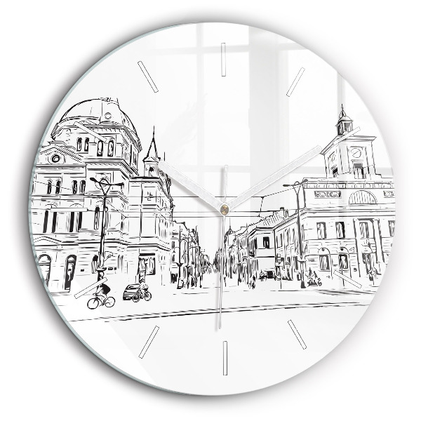 Horloge ronde murale 60 cm Illustration de la ville de Poznan