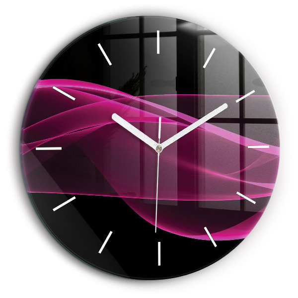 Horloge ronde murale 60 cm Abstraction rose