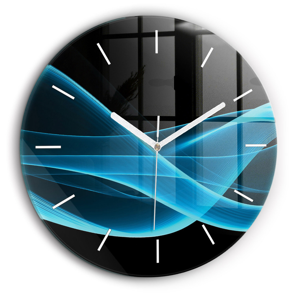 Horloge ronde 60 cm Abstraction bleue
