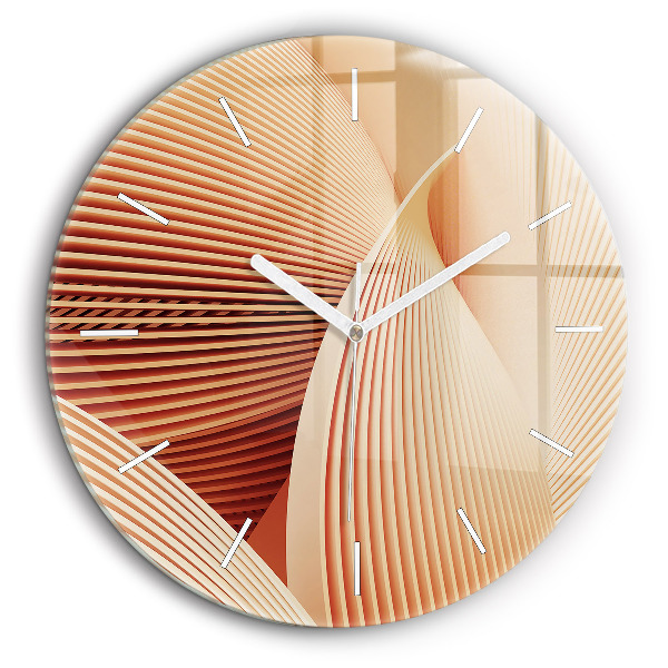 Horloge ronde en verre 60 cm Motif abstrait de vagues