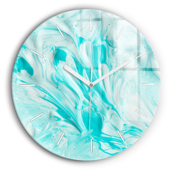 Horloge ronde 60 cm Abstraction bleue