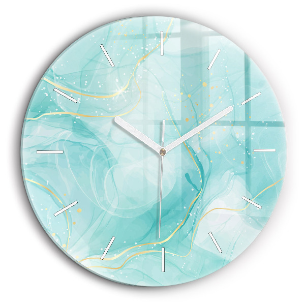 Horloge ronde en verre 60 cm Marbre abstrait