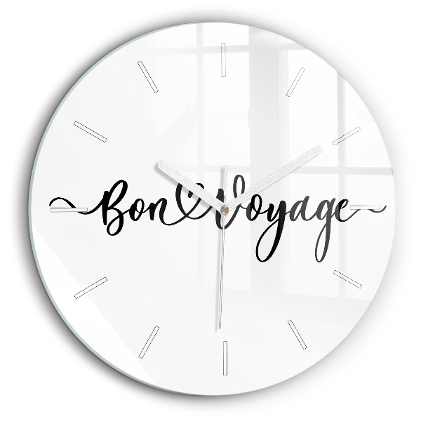 Horloge ronde murale 60 cm Inscription Bon voyage