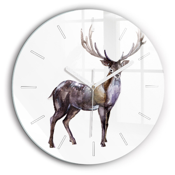 Horloge ronde murale 60 cm Cerf roi de la forêt