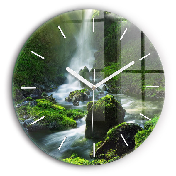 Horloge ronde murale 60 cm Cascade et rochers