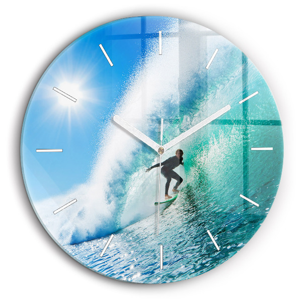 Pendule murale ronde 60 cm Surf à Hawaï