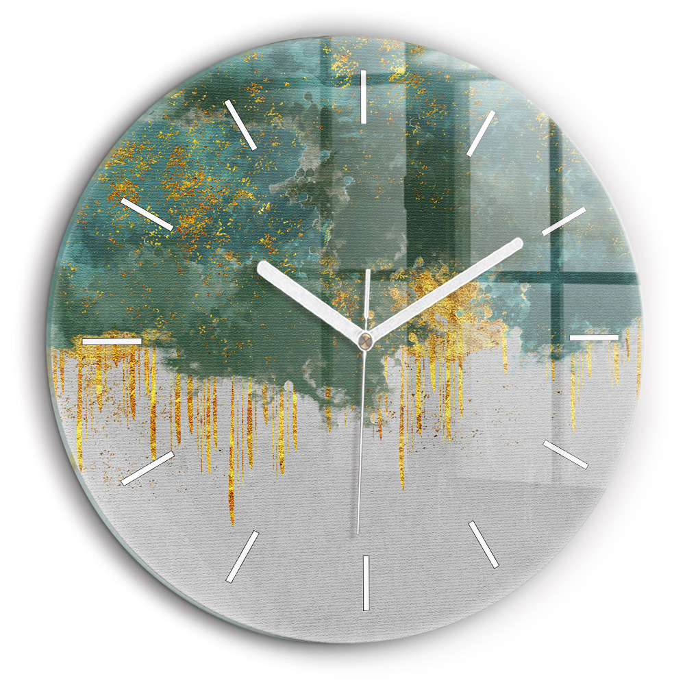 Horloge ronde en verre 60 cm Motif décoratif