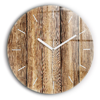 Pendule murale ronde 60 cm Planches en bois