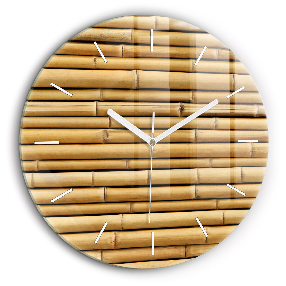 Horloge ronde en verre 60 cm Poteaux en bambou