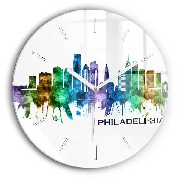 Pendule murale ronde 60 cm Philadelphie colorée