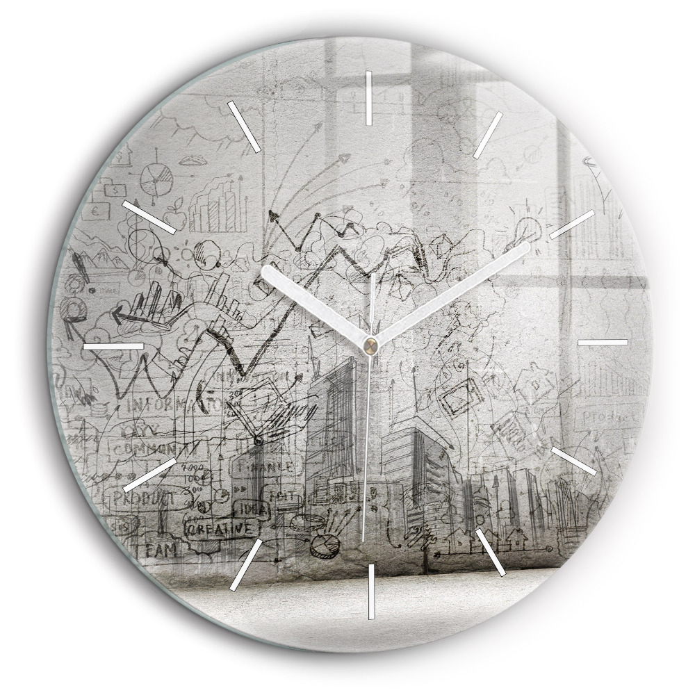 Horloge ronde murale 60 cm Croquis urbain