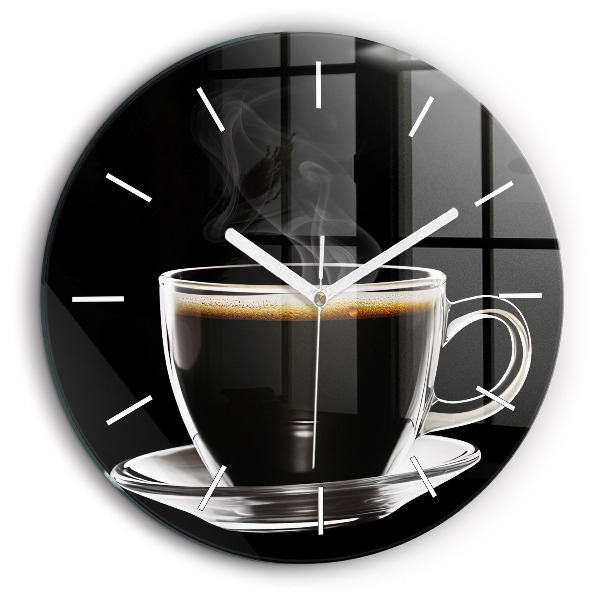 Horloge ronde murale 60 cm Café noir