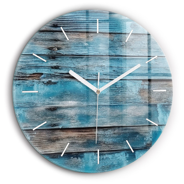 Horloge ronde 60 cm Planches bleues