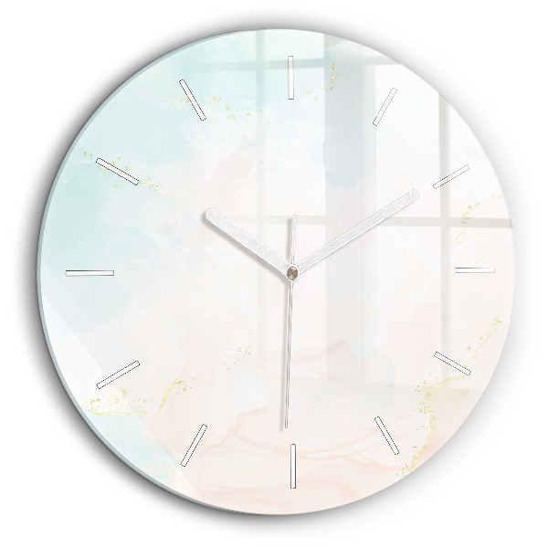 Horloge ronde 60 cm Marbre aquarelle