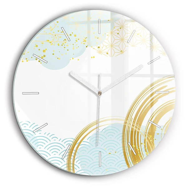 Horloge ronde en verre 60 cm Motif décoratif