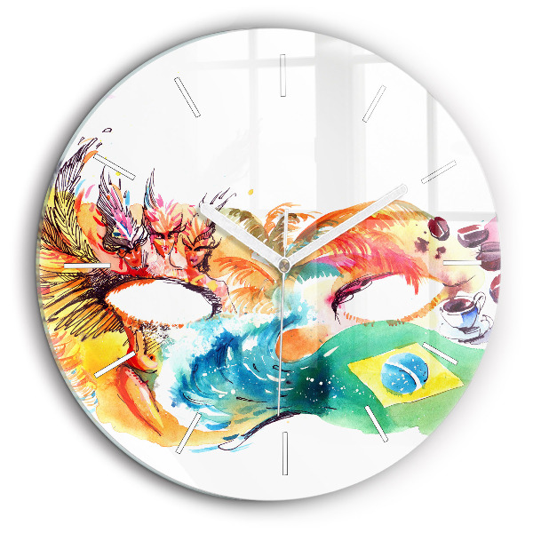 Horloge ronde murale 60 cm Culture - Drapeau du Brésil