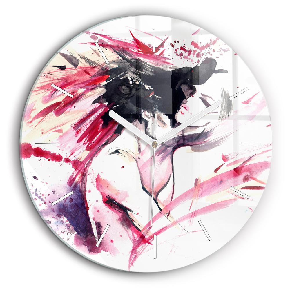 Horloge ronde murale 60 cm Amoureux abstrait
