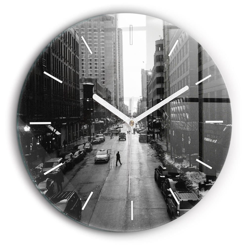 Horloge ronde 60 cm Rue de la ville de Chicago