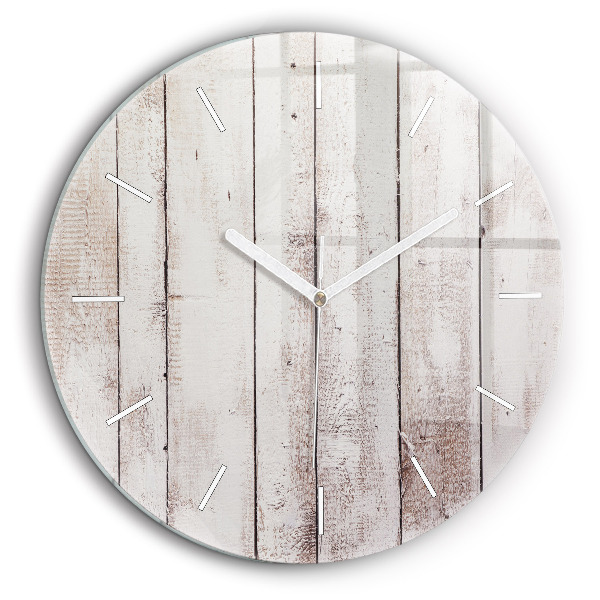 Horloge ronde murale 60 cm Planches de bois clair