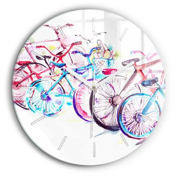 Horloge ronde 60 cm Vélos de ville colorés