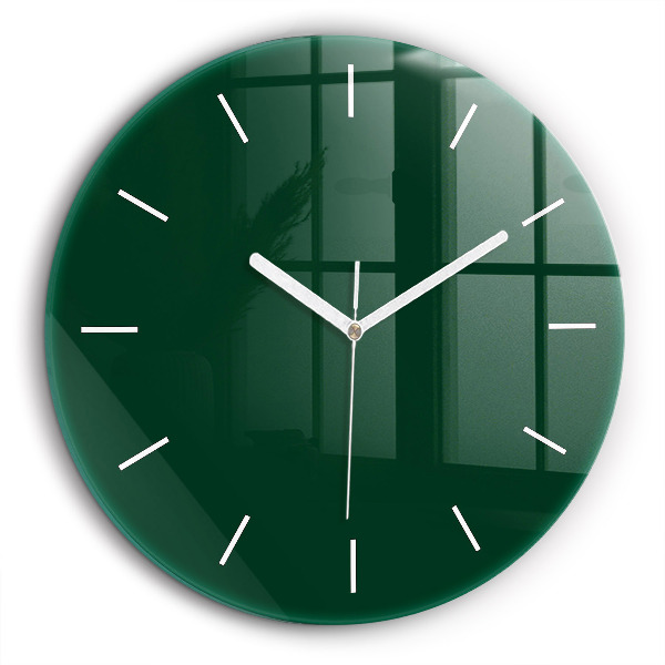 Horloge ronde en verre 60 cm Couleur vert bouteille