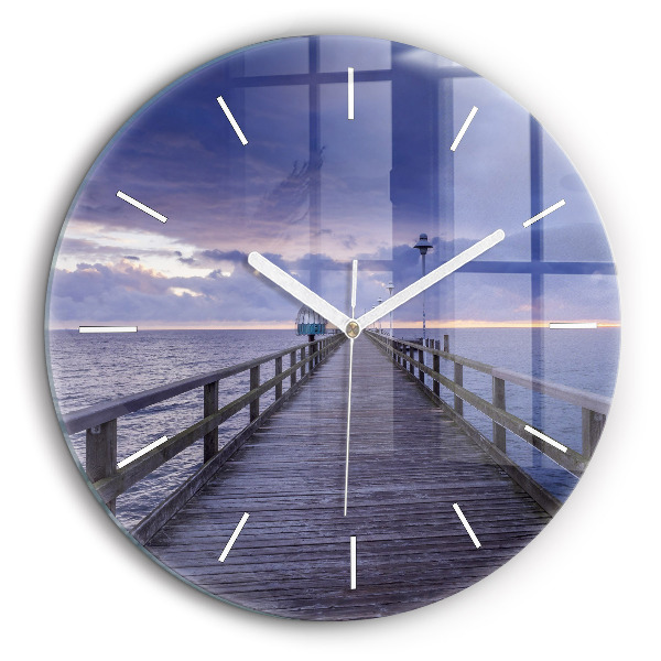 Horloge ronde 60 cm Jetée sur la mer Baltique