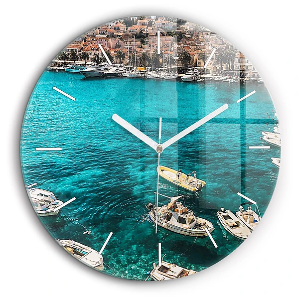 Horloge ronde murale 60 cm Bateaux en Croatie