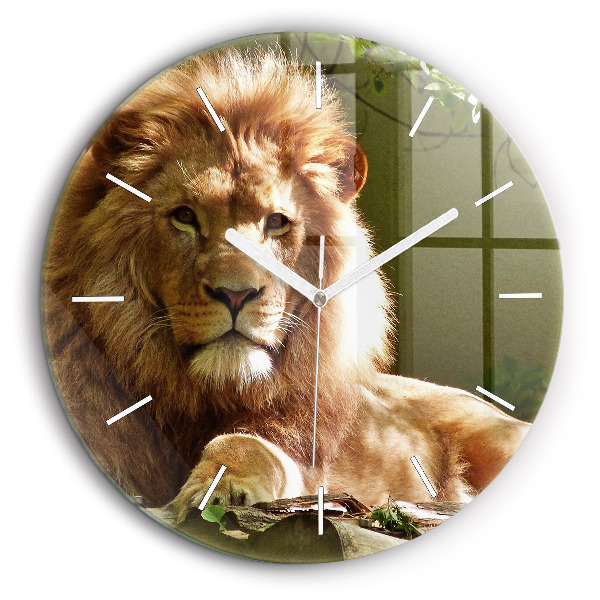 Pendule murale ronde 60 cm Portrait d'un lion