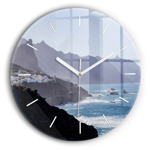 Horloge ronde 60 cm Montagnes au bord de l'océan