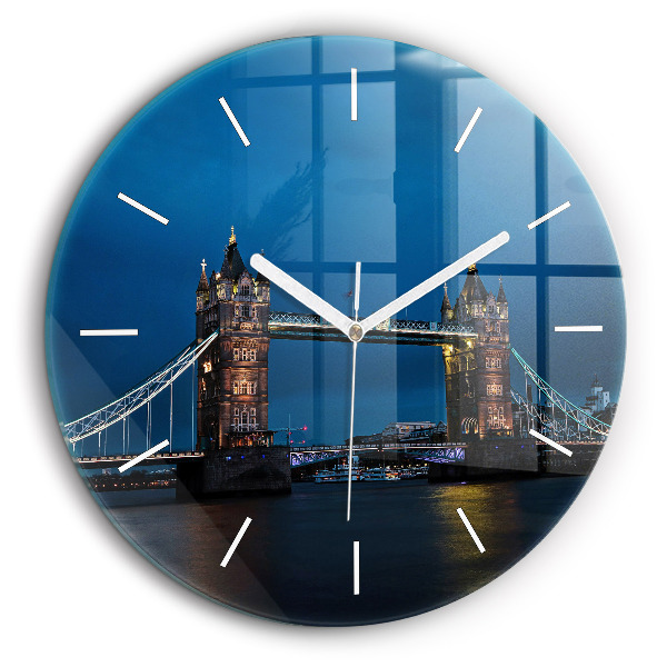 Pendule murale ronde 60 cm Tower Bridge Londres la nuit