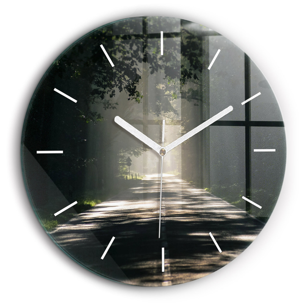 Pendule murale ronde 60 cm Route forestière