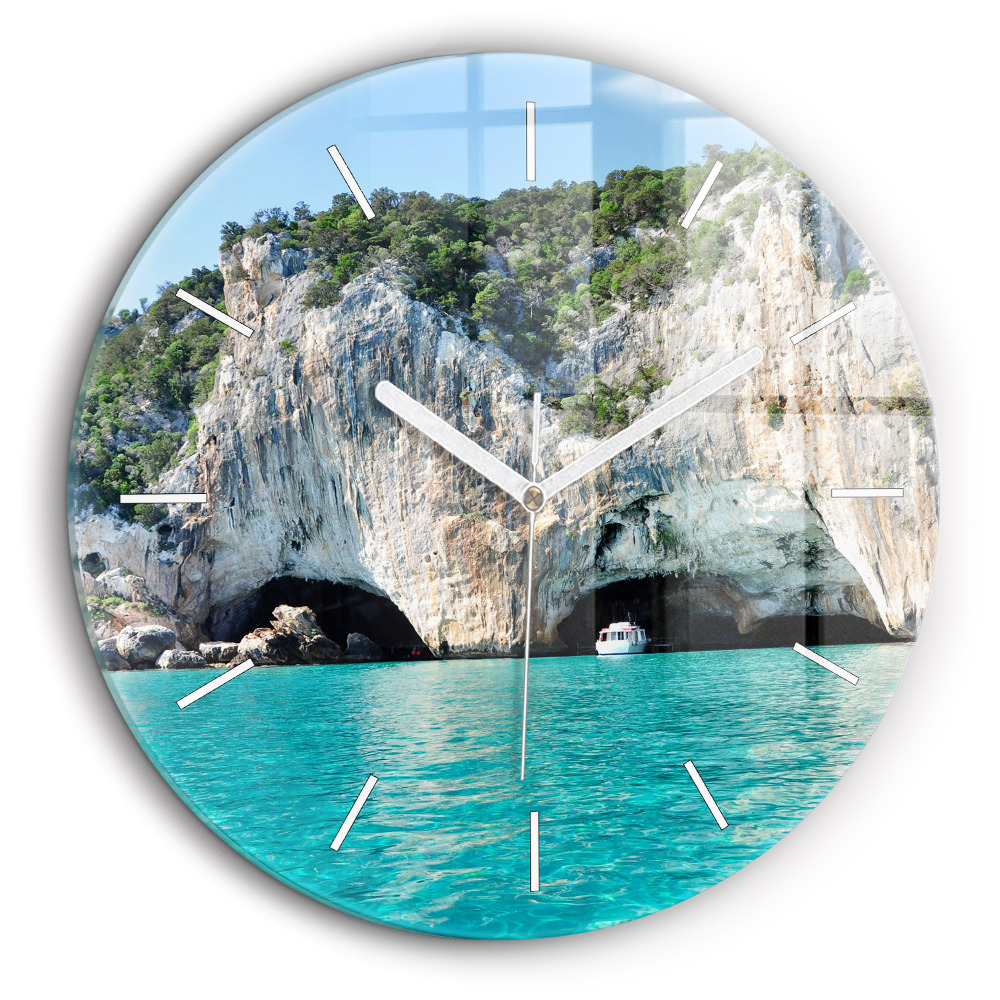 Pendule murale ronde 60 cm Grotte sous-marine