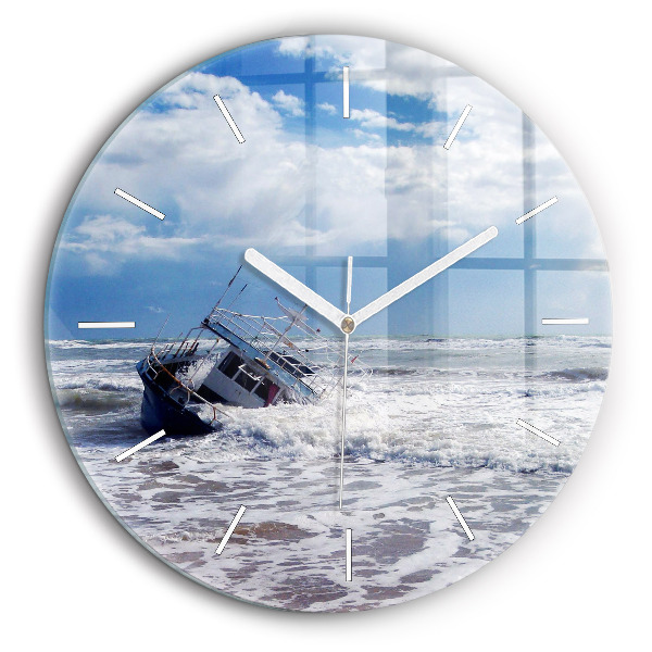 Horloge ronde murale 60 cm Bateau coulé