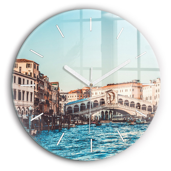 Horloge ronde murale 60 cm Le pont du Rialto à Venise