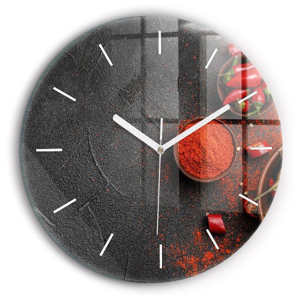 Horloge ronde 60 cm Poivrons rouges