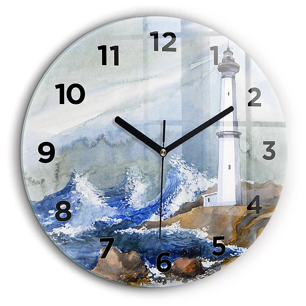 Mer et phare Horloge ronde 60 cm