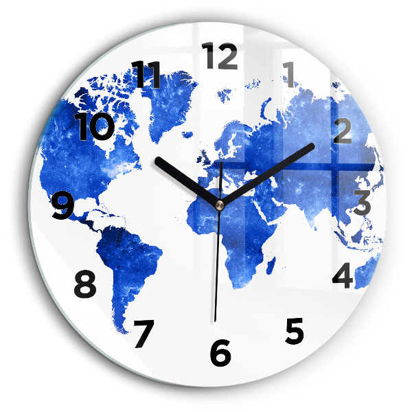 Carte du monde cosmique Horloge ronde en verre 60 cm