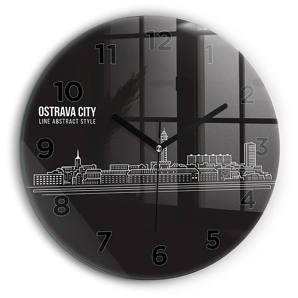 Dessin de la ville d'Ostrava Horloge ronde 60 cm