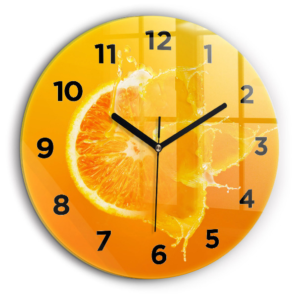 Orange Horloge ronde murale 60 cm
