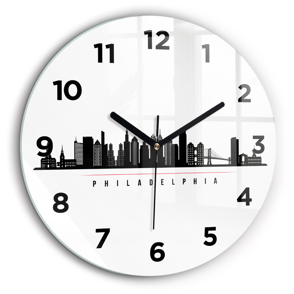 Illustration Philadelphie Horloge ronde 60 cm