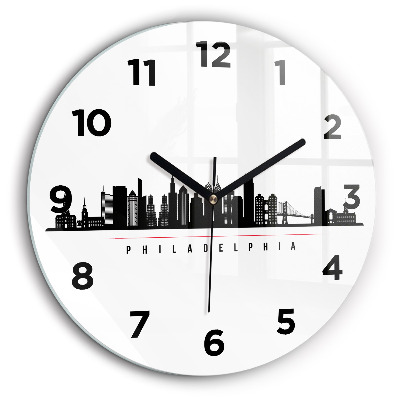 Illustration Philadelphie Horloge ronde 60 cm