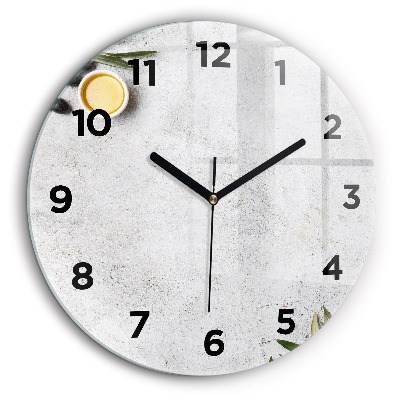 Olives minimalistes Pendule murale ronde 60 cm